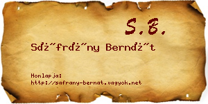 Sáfrány Bernát névjegykártya